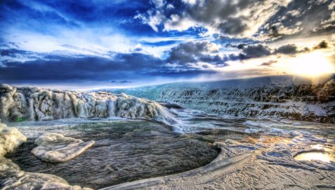 Ледники, холод, горы, зима, hdr