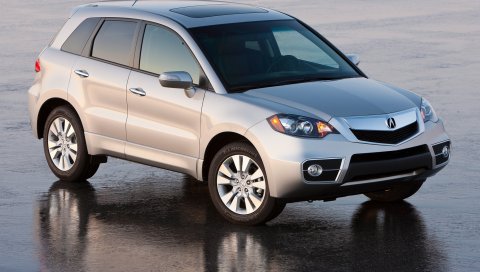 Acura, rdx, белый, джип, вид сбоку, авто, мокрый асфальт