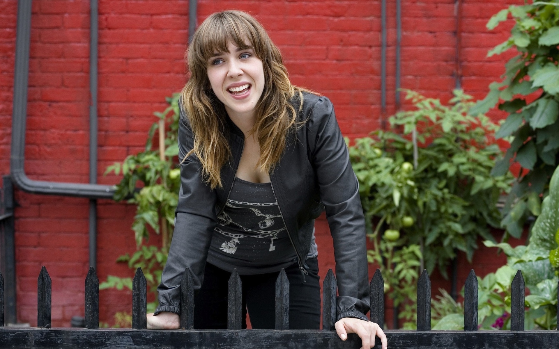 Картинки Serena ryder, девушка, улыбка, волосы, забор фото и обои на рабочий стол