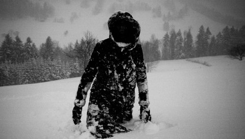 Pantha du Prince, снег, деревья, пальто, взгляд