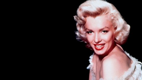 Marilyn monroe, девушка, блондинка, плечо, зубы