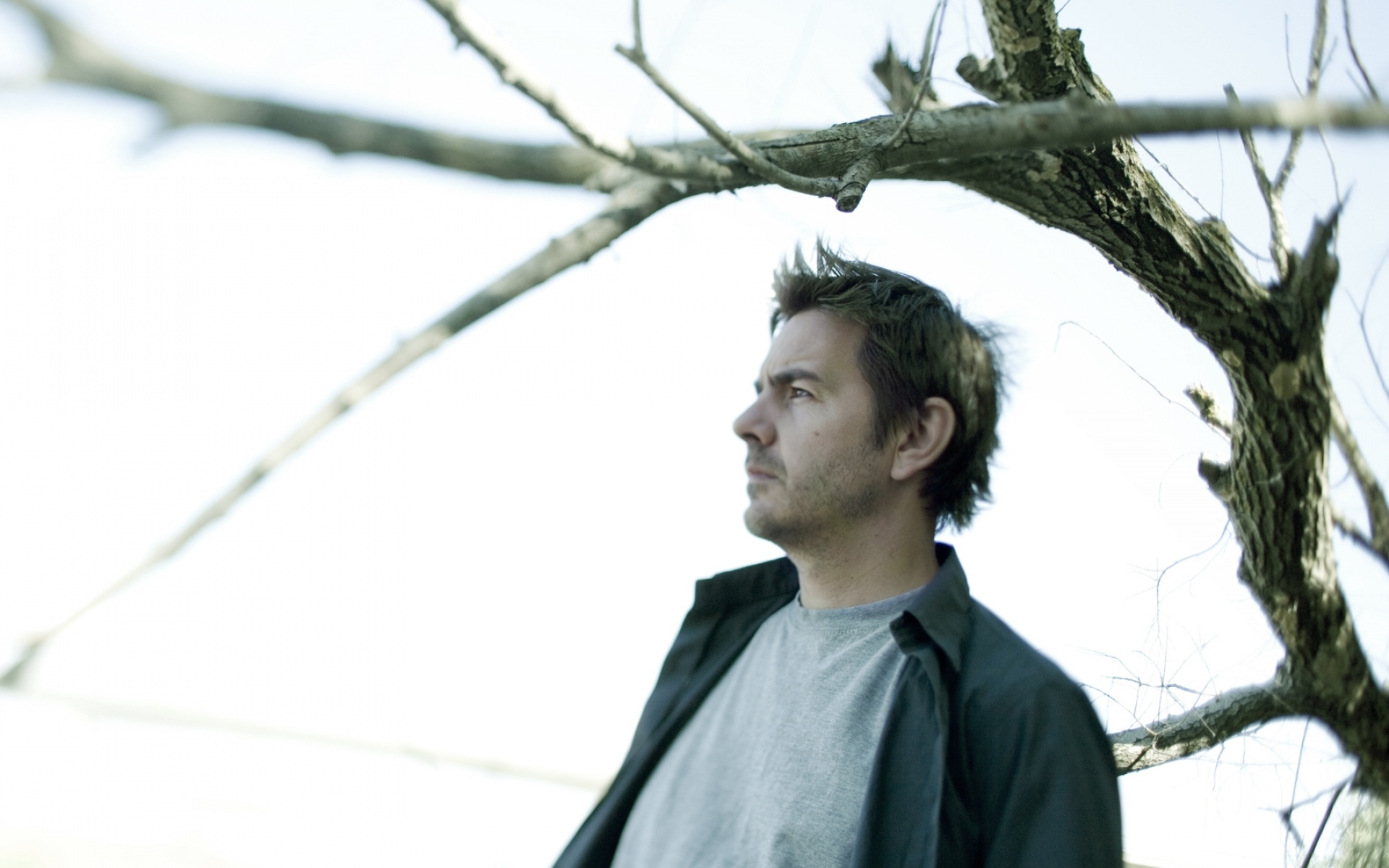 Картинки Laurent garnier, мужчина, дерево, взгляд, рубашка фото и обои на рабочий стол