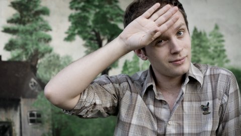 Jens lekman, рука, фон, рубашка, взгляд