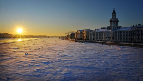 Санкт-Петербург, зима, площадь, здание, снег