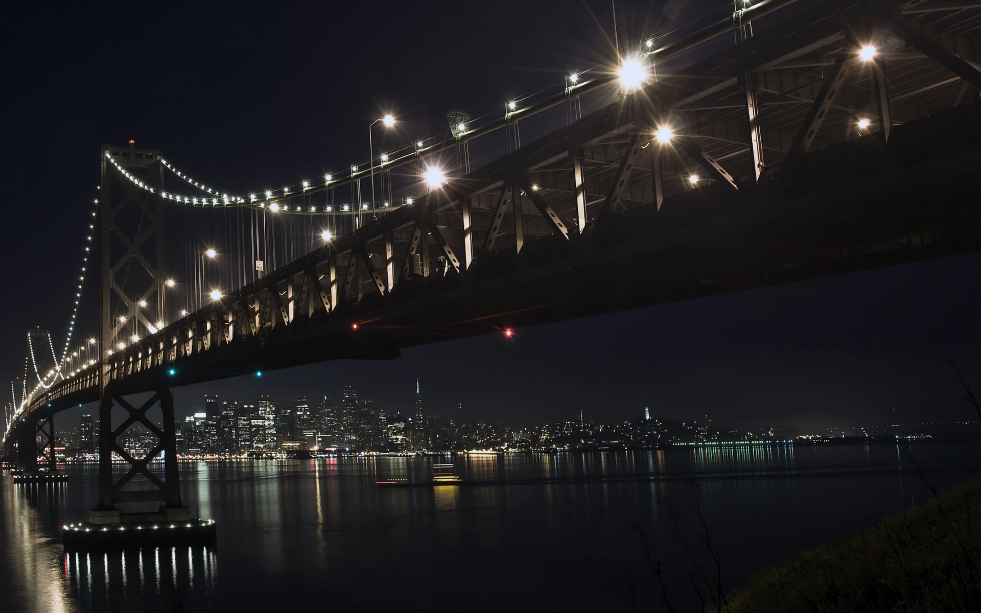 Картинки Ночь, декабрь, мост, город, зима, hdr фото и обои на рабочий стол