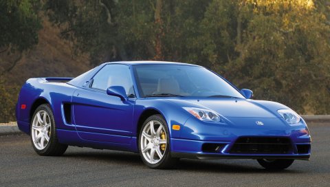 Acura, nsx, белый, вид спереди, стиль, автомобили, природа, деревья