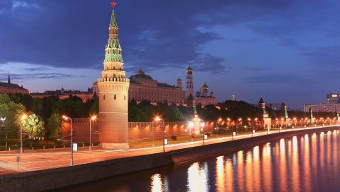 Москва, кремль, башня, река