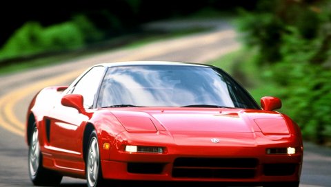 Acura, nsx, красный, вид спереди, стиль, спорт, дорога, скорость, природа