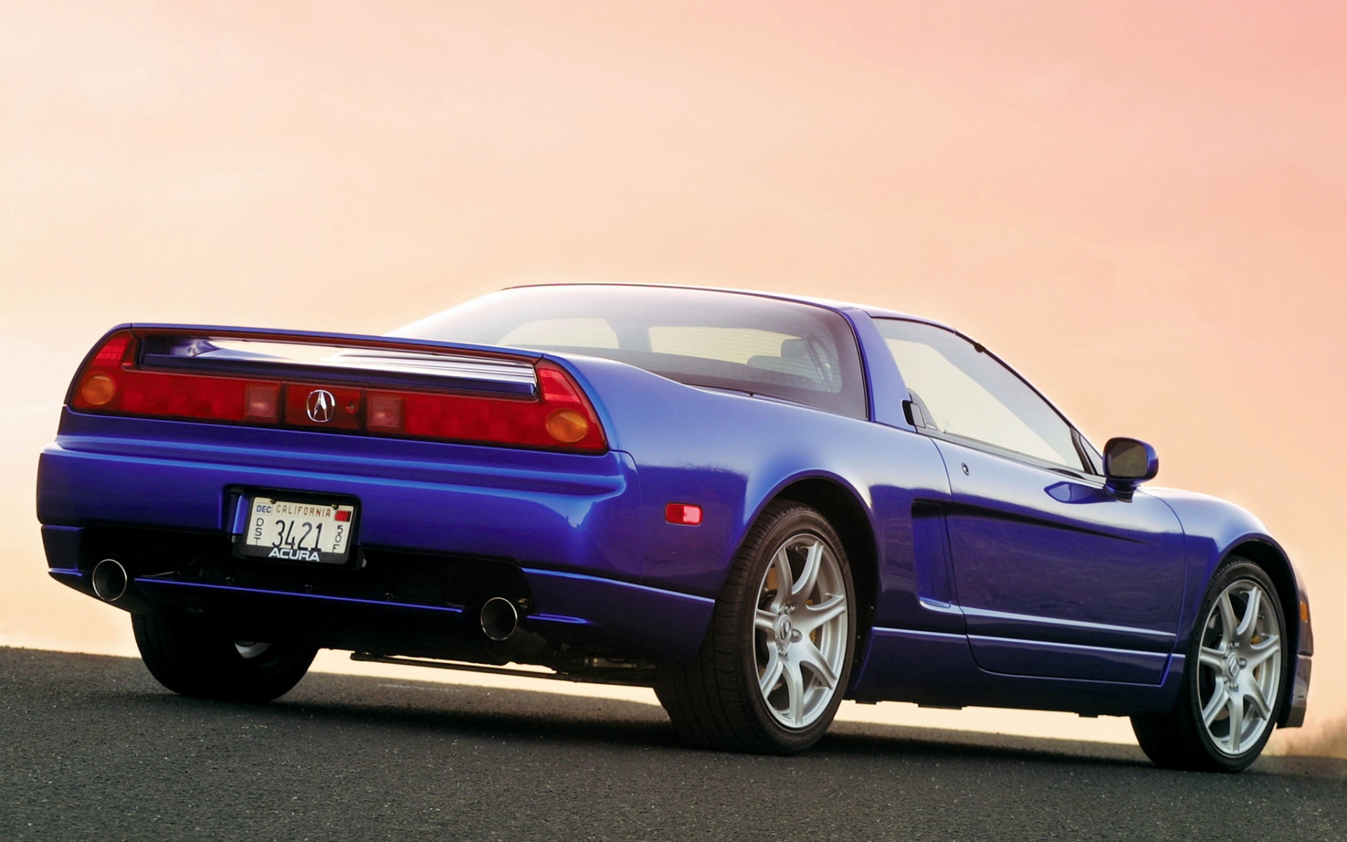 Картинки Acura, nsx, синий, вид сзади, стиль, спорт, автомобили, закат фото и обои на рабочий стол