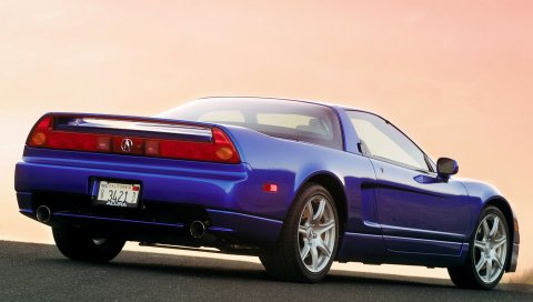 Acura, nsx, синий, вид сзади, стиль, спорт, автомобили, закат