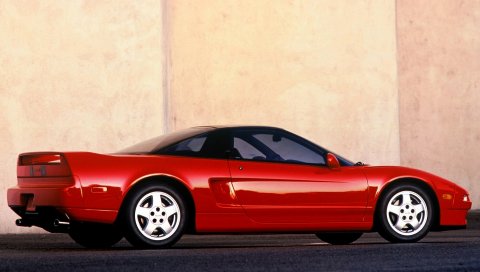 Красный, вид сбоку, acura, nsx, спорт, стиль, автомобили