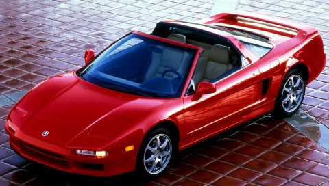 Acura, nsx-t, красный, вид сверху, кабриолет, стиль, спорт, автомобили