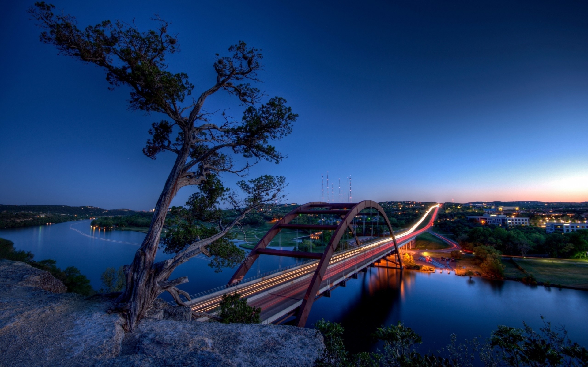 Картинки Texas, austin, мост для пеннибукеров, hdr фото и обои на рабочий стол