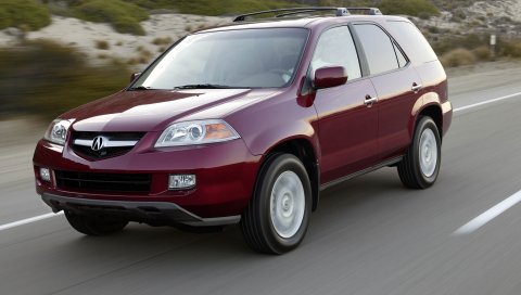 Acura, mdx, вишня, джип, вид сбоку, автомобили, скорость, природа, трек