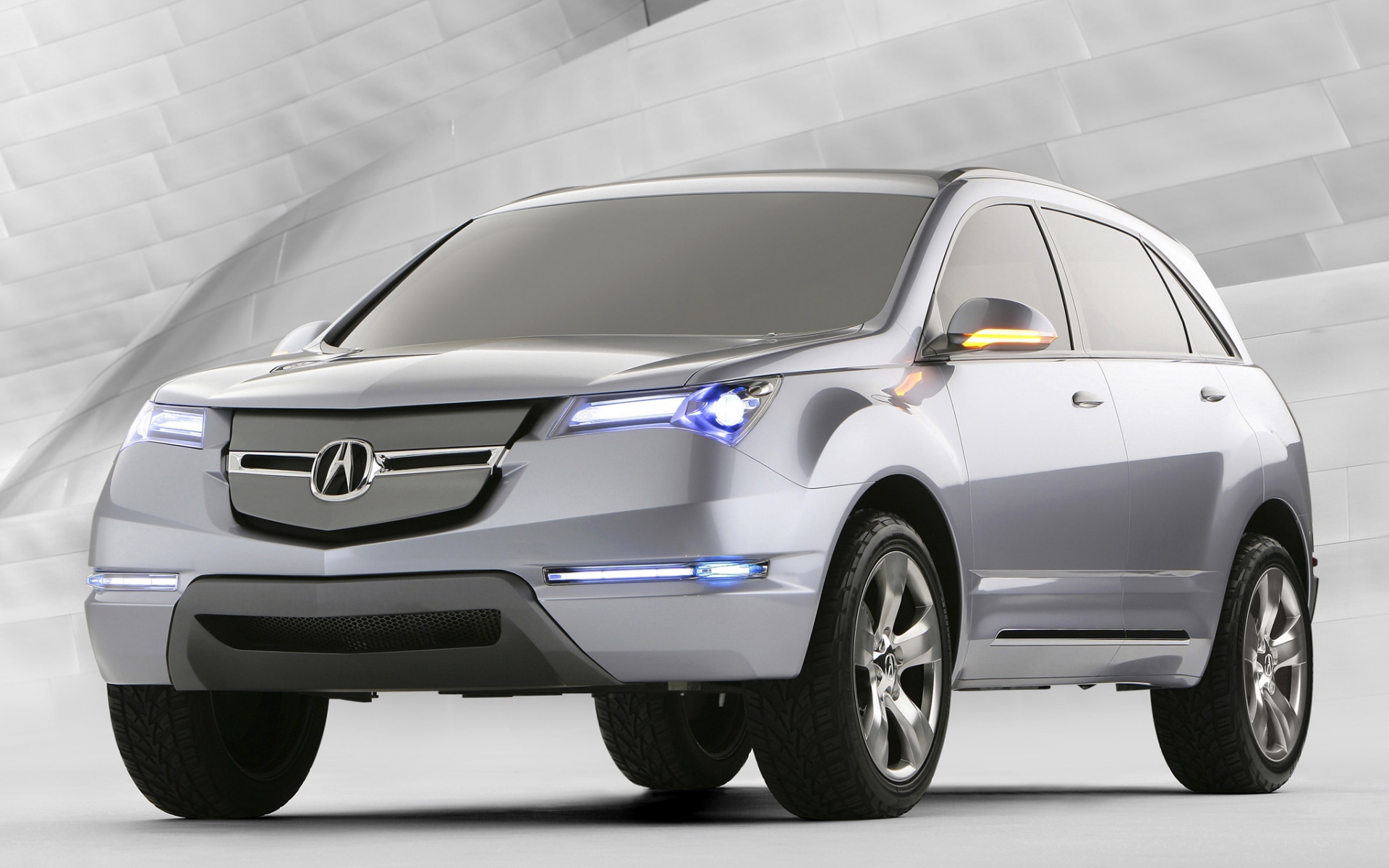 Картинки Acura, mdx, концепция, серебристый металлик, джип, вид спереди, стиль, авто фото и обои на рабочий стол