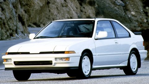 Acura, integra, 1988, белый, вид спереди, горы, автомобиль
