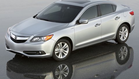 Acura, ilx, гибрид, серебро, стиль, седан, вид сверху, автомобиль, отражение