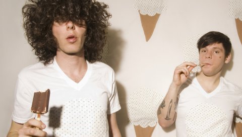 Japanther, мороженое, татуировка, волосы, взгляд