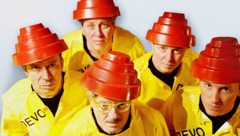 Devo, шляпы, очки, свет, лица