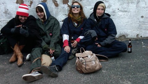 Warpaint, девушки, группа, улыбка, улица