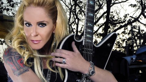 Lita ford, девушка, гитара, блондинка, татуировка