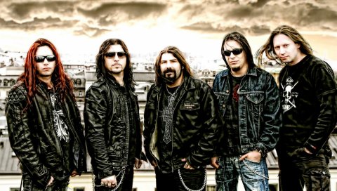 Firewind, группа, графика, небо, город, hdr