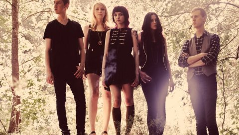 Eisley, группа, девушки, солнечный свет, лес