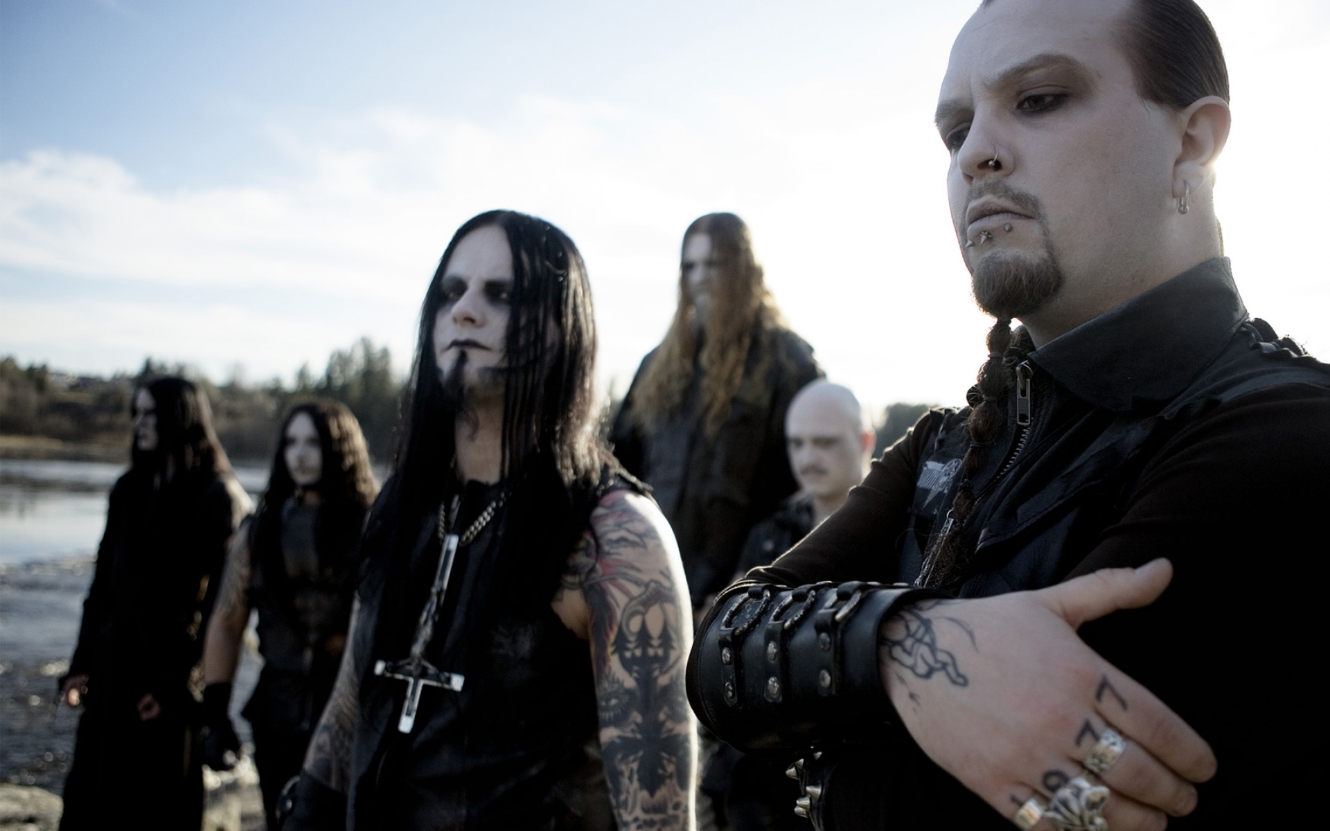 Картинки Dimmu borgir, тату, пирсинг, изображение, небо фото и обои на рабочий стол