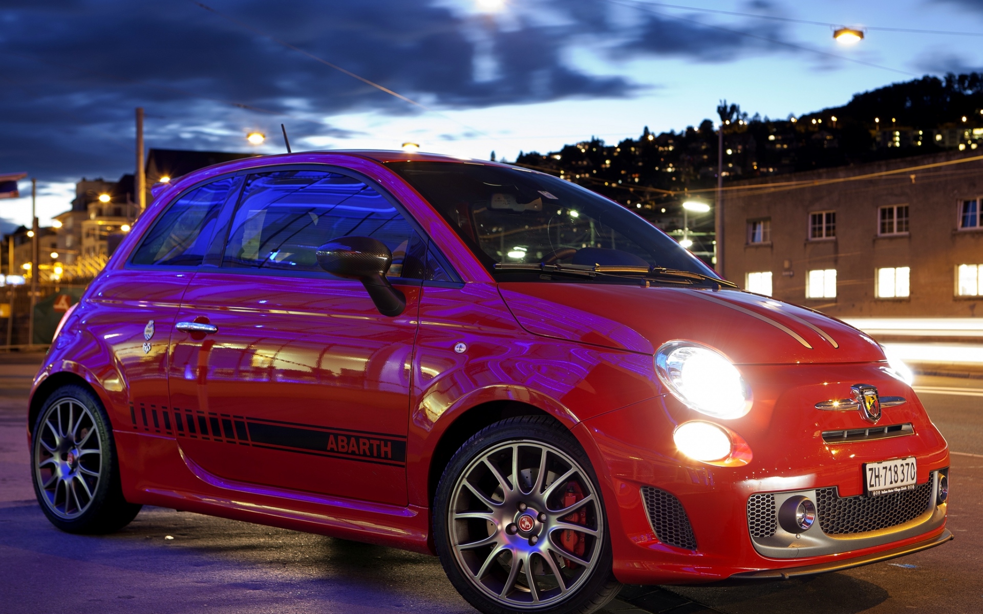 Картинки Abarth fiat, 1000, белый, желтый, ретро, ??автомобили, спорт, вид сбоку, горы фото и обои на рабочий стол