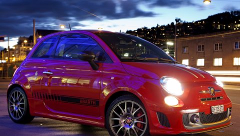Abarth fiat, 1000, белый, желтый, ретро, ??автомобили, спорт, вид сбоку, горы