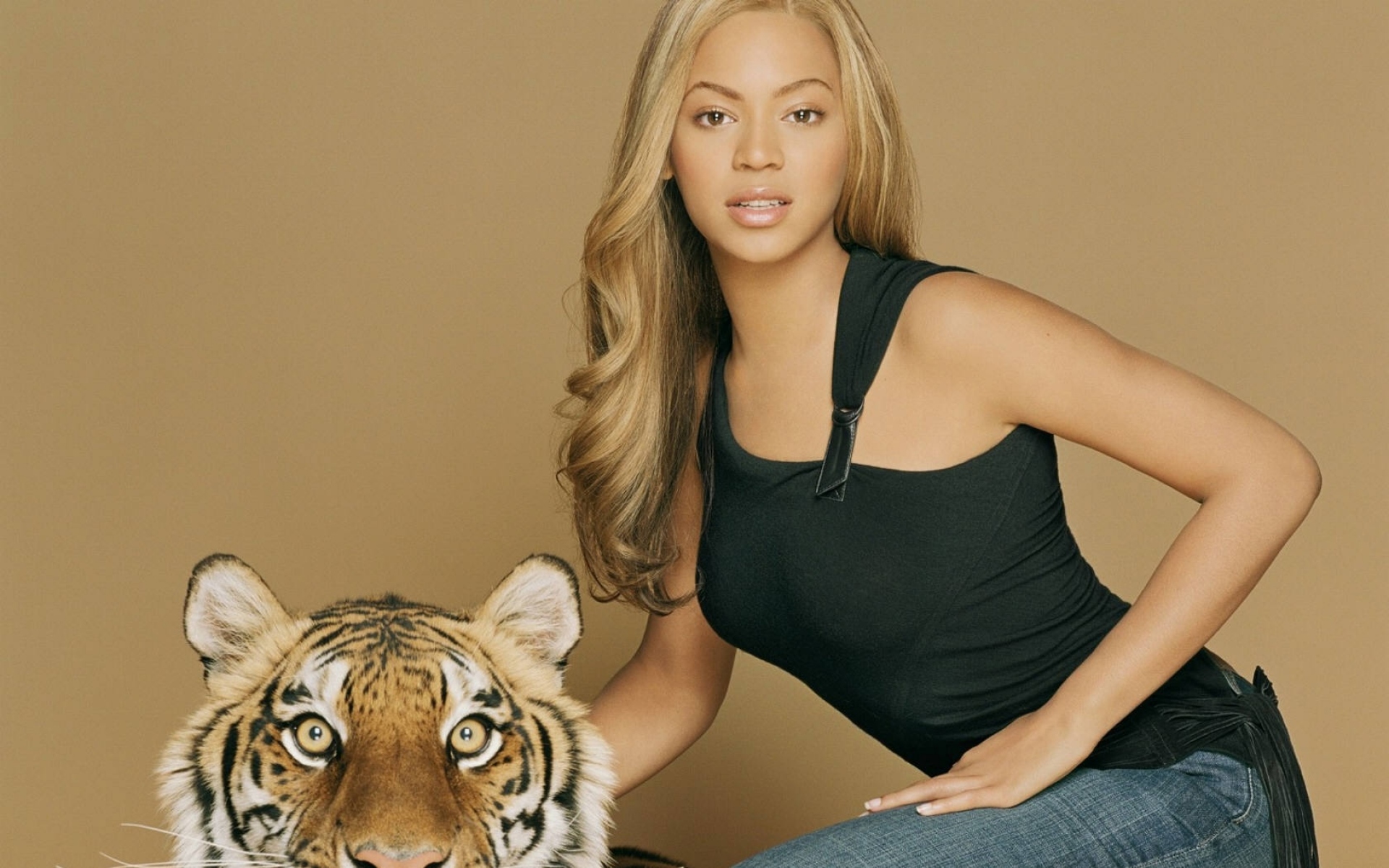 Картинки Beyonce, девушка, певец, лицо, глаза, губы, тигр, черный фото и обои на рабочий стол