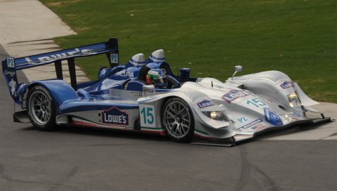 Acura, arx-01, белый, синий, гонка, болид, вид сбоку, пилот, поворот, авто