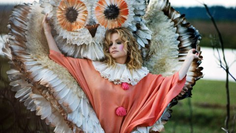 Goldfrapp, девушка, изображение, платье, природа