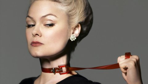 Anja garbarek, девушка, пояс, шея, блондинка