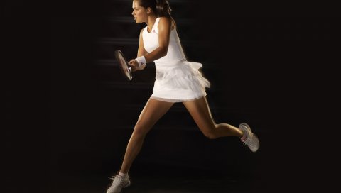 Девушка, теннисистка, ракетка, форма