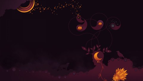Волк, ночь, одна, темная