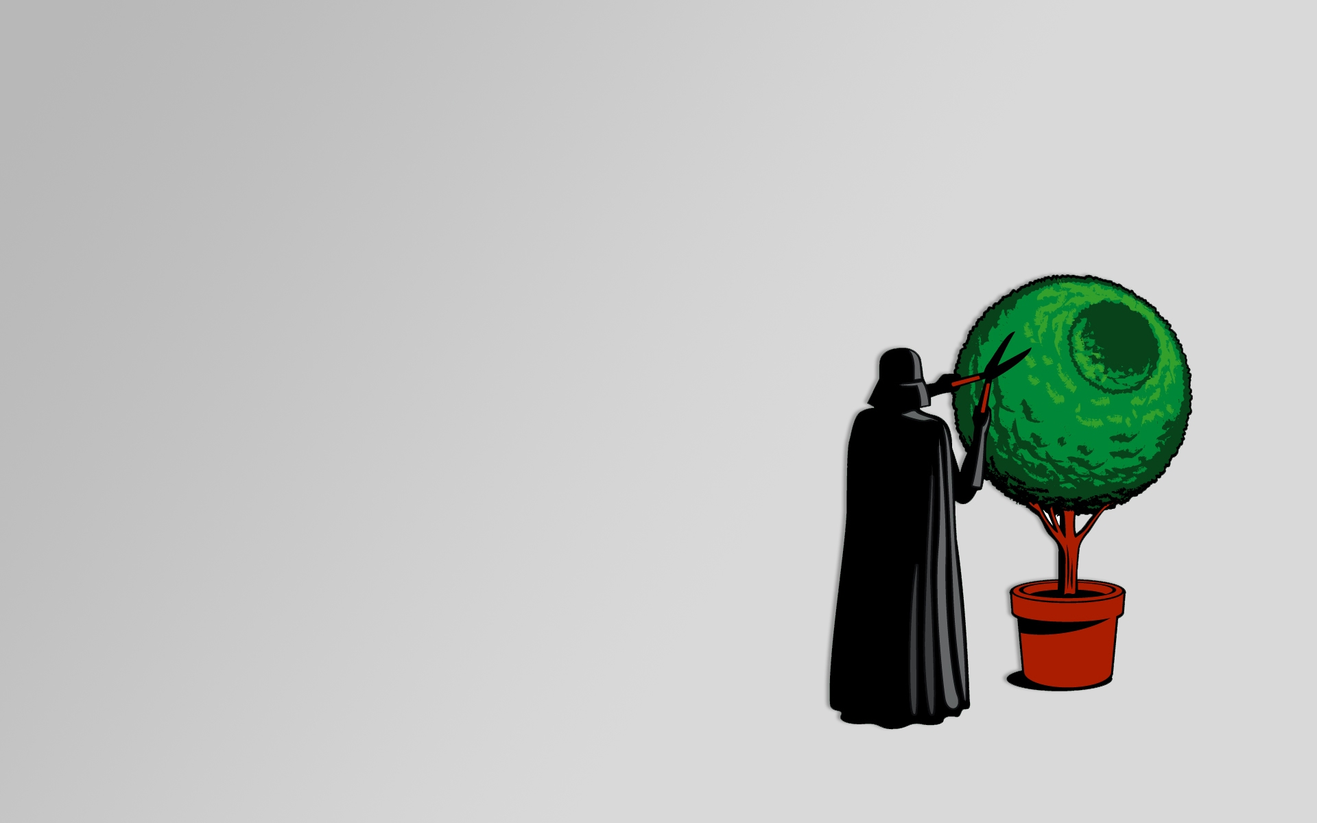 Картинки Darth vader, куст, секатор, работа фото и обои на рабочий стол