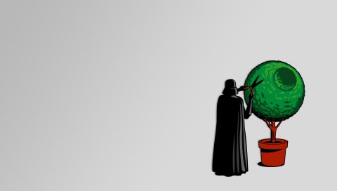 Darth vader, куст, секатор, работа