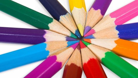 Цветные карандаши, карандаш, позитив, радуга, красочный