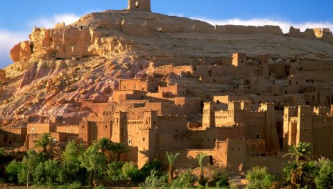 Kasbah, руины, песок, марокко, африка