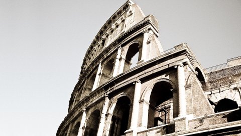 Colosseum, rome, italy, black white, old