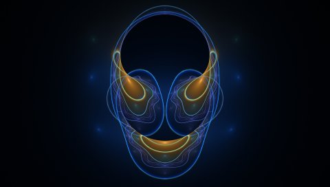 Форма, эллипс, синий, дым, фигура, воображение
