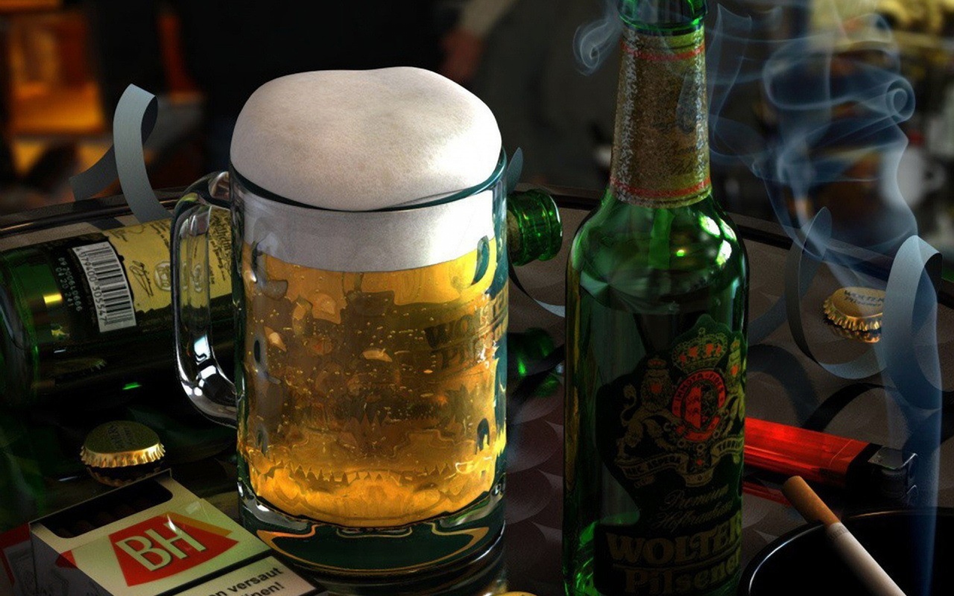 Пиво на столе
