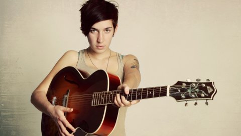 Zoe boekbinder, гитара, тату, руки, девушка