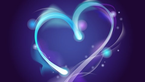 Сердце, сирень, фиолетовый, круги