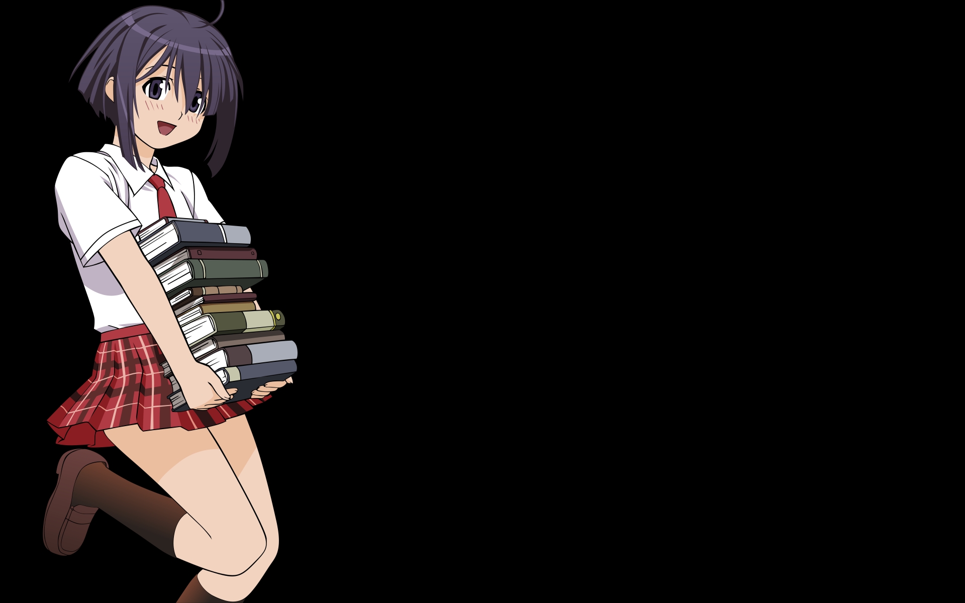 Картинки Девушка, энтузиазм, книга, стек, нога, фон, движение, улыбка фото и обои на рабочий стол
