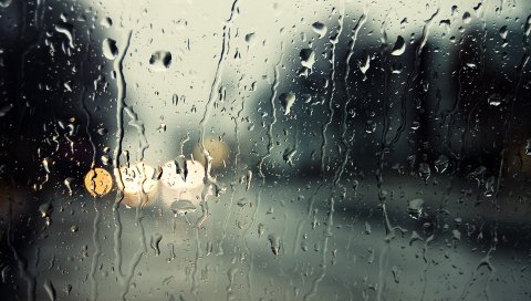 Стекло, капля, дождь, влажность