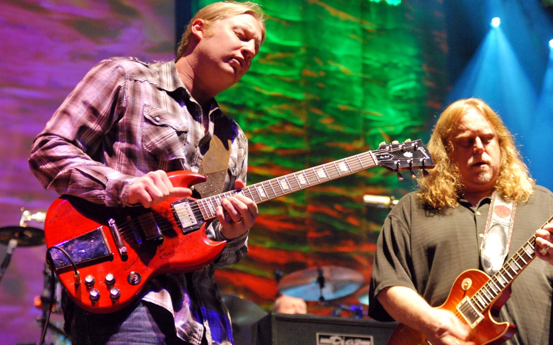 Картинки Warren haynes, гитары, шоу, игра, сцена фото и обои на рабочий стол