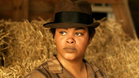 Jill scott, девушка, шляпа, сено, взгляд
