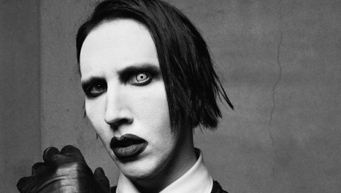Marilyn manson, лицо, макияж, перчатки, глаз